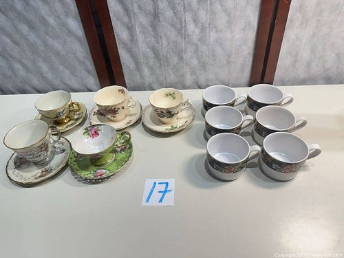 Lefton, Shafford & KPM Porcelain Floral Teacup and Saucer Set (1 of 14)