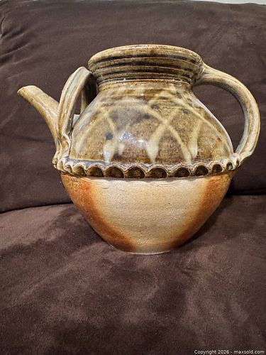 Artisan Stoneware Teapot – Signed CBP - Handcrafted (1 of 4)