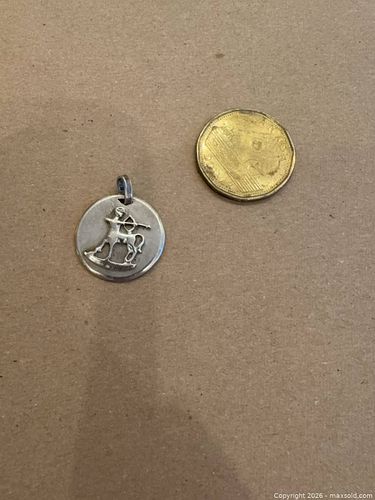 Sterling Silver Sagittarius Zodiac Pendant (Stamped 925) (1 of 3)
