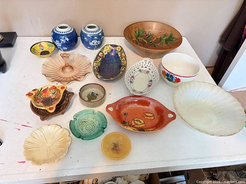 Vintage Mid-Century Mixed Bowls, Vases & Serving Dishes, 6–10 pcs -bp (1 of 12)