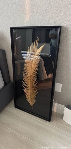 Framed Black & Gold Palm Leaf Shadow Box Wall Art, 18 x 36 in (1 of 5)