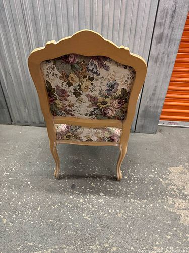 Louis XV Style Floral Tapestry Fauteuil Armchair (1 of 7)