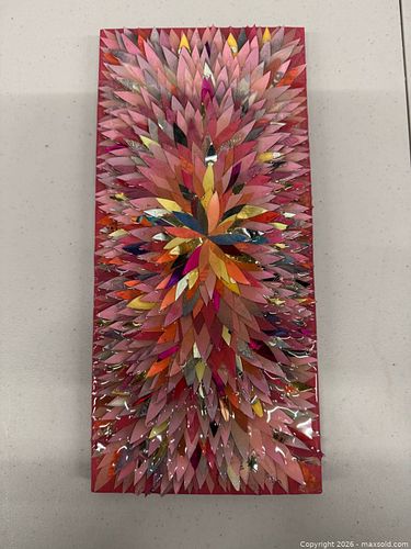 Robi Walters Lotus Series Mixed Media Collage on Wood Panel (1 of 5)