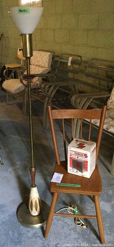 Floor Lamp, Wooden Side Chair & Boxed Portable Heater (1 of 10)