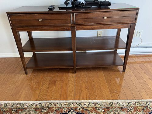 Wood Console Table With Drawers and Shelves (1 of 7)