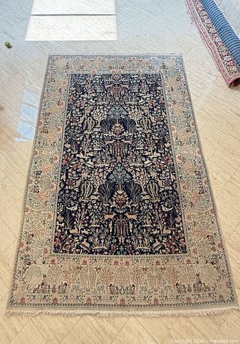 VINTAGE PERSIAN NAIN WOOL PICTORIAL RUG (1 of 13)