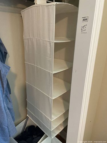 6-Compartment Hanging Organizer; Wood 3-Tier Shoe Rack & 2 Fabric Bins B (1 of 13)