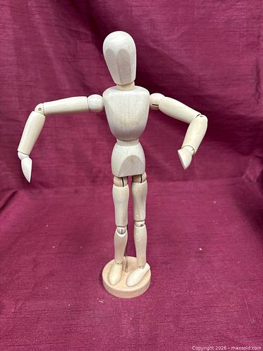 Wood Artist Mannequin 8in with Display Stand (1 of 3)
