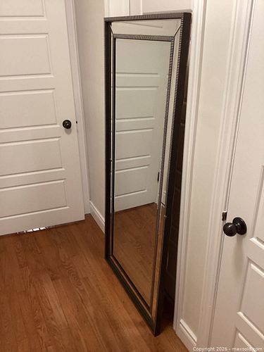 Full-Length Mirror with Mirrored Trim, Floor or Wall Mount - Vertical or Horizontal  (1 of 7)