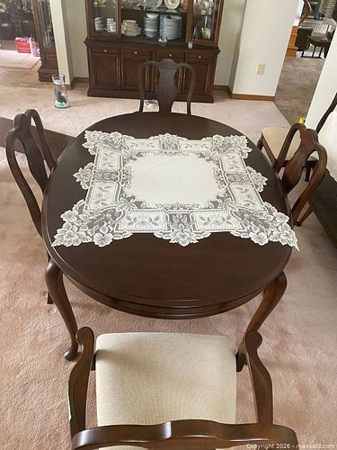 Elegant Solid Wood Dining Table with Six Chairs C (1 of 8)