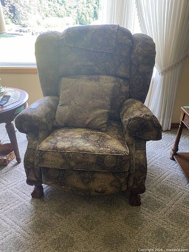Map Patterned Recliner Chair. C (1 of 6)