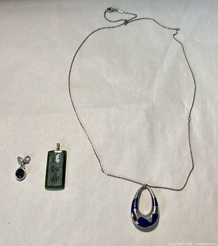 Calvin Klein Chain with Blue/Silver Teardrop + Green & Black Charms (1 of 12)