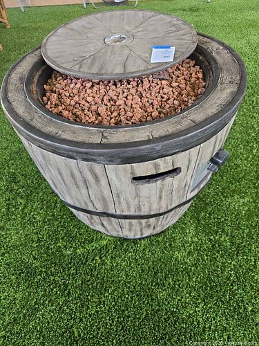 Propane Outdoor Fire Pit Table, Polyresin Faux Wood, ~27 in Top (1 of 9)