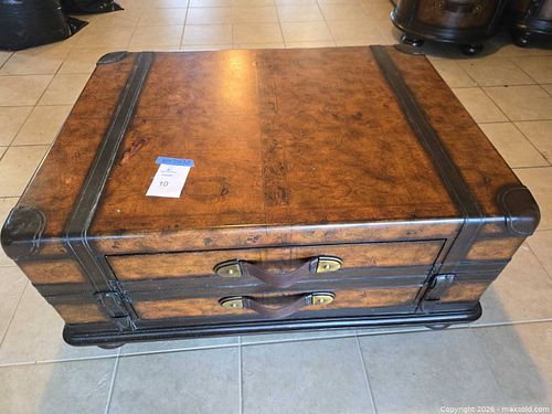 Trunk-Style Wood Coffee Table with Two Drawers, 41 x 31 x 20 in (1 of 11)