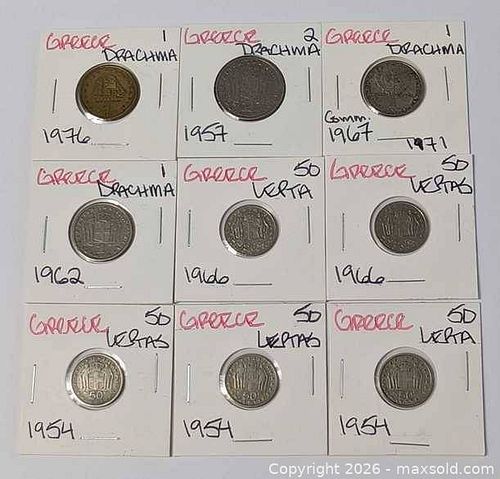 Lot of 9 coins in holders Greece  (1 of 16)
