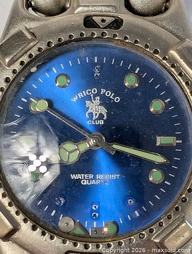 Polo wrist watch blue dial Glow in the Dark hands  (1 of 16)