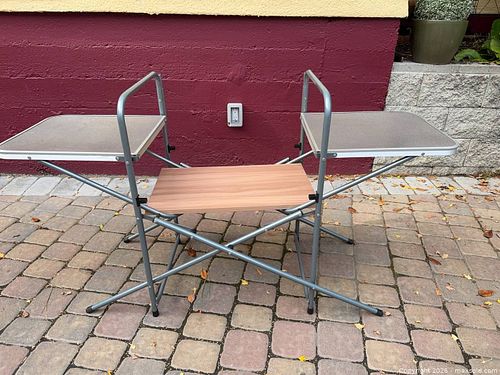 Folding Metal Grooming/Utility Table with Shelves & Side Trays (1 of 9)