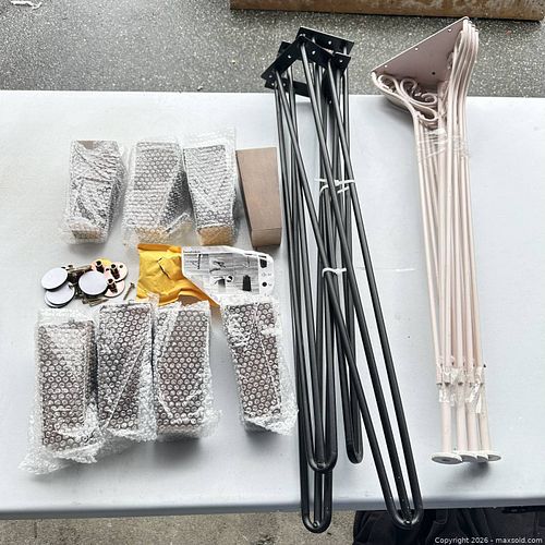 DIY Furniture Hardware Upgrade Lot: Hairpin Legs, Wood Feet & Hardware (1 of 14)