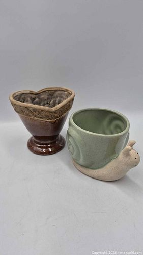 Snail &Pottery Plant Holders (1 of 13)