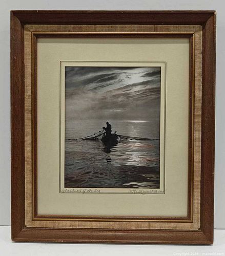 Vintage W.R. MACASKILL hand colored photo pencil signed  (1 of 6)