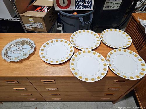 5 Mikasa Cera-Stone Dinner & Decorative Plates Made in Japan 3073 - 1 Bonus 50th Anniversary Plate (1 of 5)