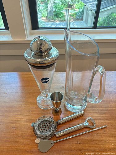 Alessi Barware Set — Glass Pitcher & Stainless Steel Tools (1 of 8)