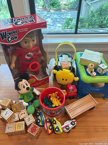 Mixed kids toys lot with Wonder Crew doll and Mickey plush (1 of 13)