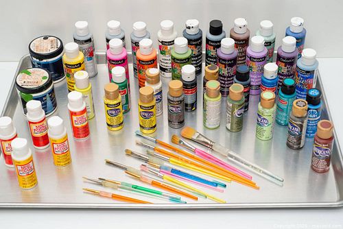 Craft Paints, Brushes, and Mod Podge (1 of 6)