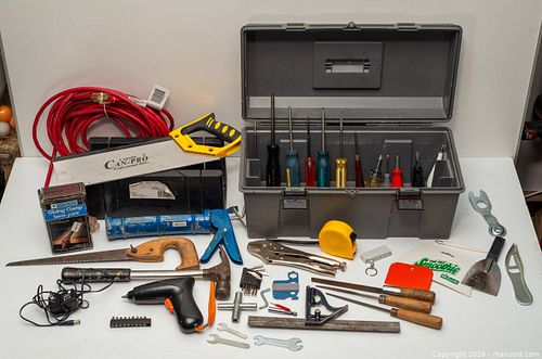 Tools with Toolbox and Extension Cord (1 of 9)