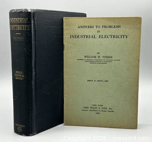 Antique Books - Industrial Electricity - Direct Current Machines (1924 FIRST EDITION) & Answers Booklet (1924) by William H. Timbie (1 of 12)