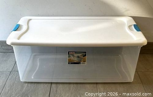 STERILITE (100 L) - Large Plastic Storage Bin with Latching Handles - 33 7/8 x 18 3/4 x 13 inches (1 of 6)