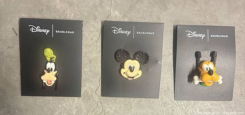 Brand New Disney x BaubleBar Enamel Pin Lot — Mickey, Goofy & Pluto (1 of 6)