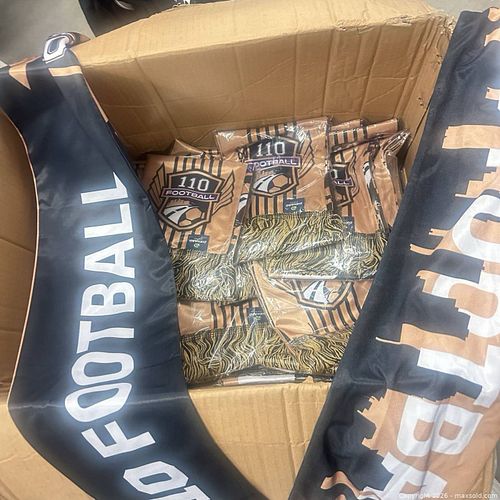 Lot of 40 Brand New 110 Football Soccer Scarfs And 1 Large 110 Football Tee (1 of 3)