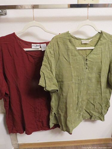 Lot of 2 Women's Rayon Short Sleeve Blouses, Coldwater Creek & deloresBell (1 of 8)