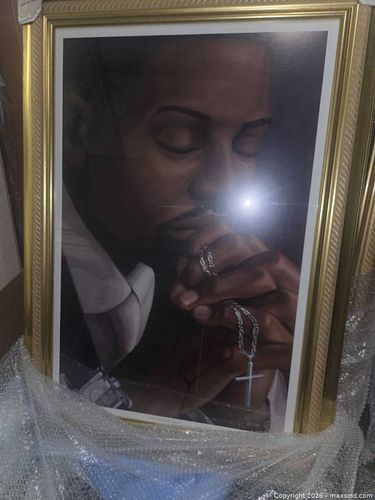 Signed Framed Landscape Religious Portrait Print (Large) (1 of 7)