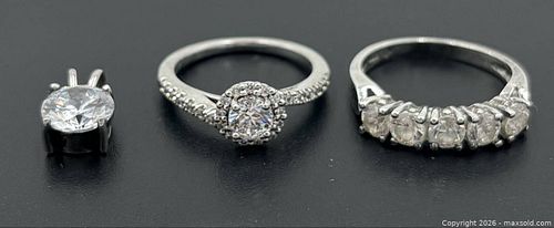 Sterling Silver Jewelry Collection - 2 Rings & 1 Pendant (1 of 11)
