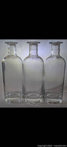 Set of 3 Clear Glass Bottles with Wood-Cork Stoppers (1 of 3)