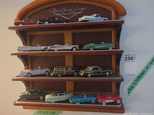 Die-Cast Classic Cars with Wooden Display Shelf (1 of 11)