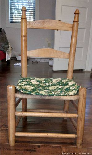 Small ladderback chair with woven twine seat (1 of 10)