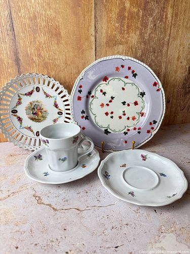 Vintage Naaman & Lou Rota Porcelain Teacups, Saucers & Decorative Plates Reticulated Bowl (1 of 9)