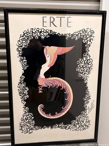 Erté Framed Large Art Deco Fashion Print in Black Frame (1 of 3)