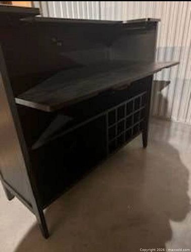 Espresso Wood Bar Cabinet with Built-in Wine Rack & Drawer (1 of 4)