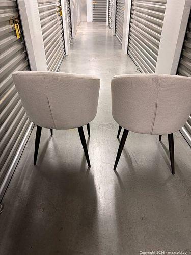 Set of 4 Modern Contemporary Light Gray Fabric Dining Chairs (1 of 3)