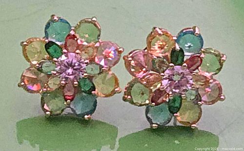 Gemstone floral earrings  .925 (1 of 8)