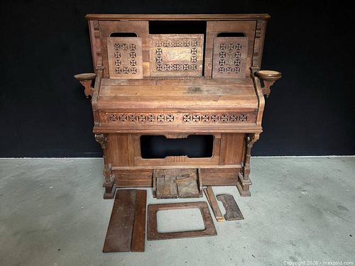 Antique Ornate Upright Piano Shell – Architectural Salvage / Repurpose Project  (1 of 13)