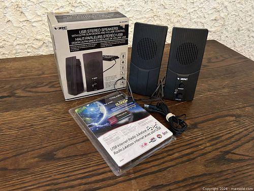 Computer Audio Accessories Lot – Vibe USB Stereo Speakers & Aluratek USB Internet Radio Ju (1 of 6)