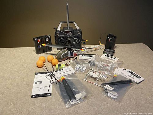 Electric RC Helicopter Lot – Transmitter, Parts & Training Gear Megatech Housefly 2 Indoor (1 of 17)