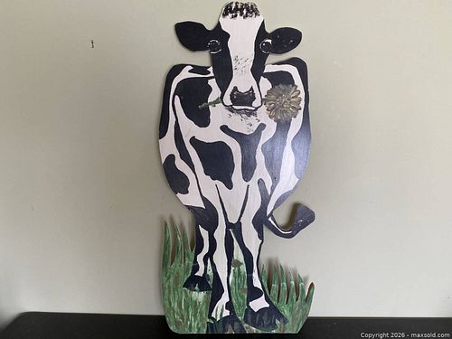 Handmade Wood Cow, Yard/Door Sign, Farmhouse Rustic Style (1 of 10)