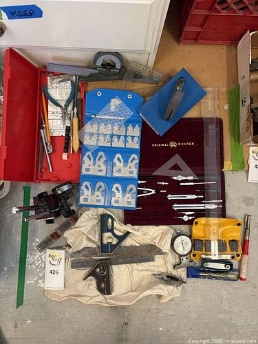Mixed Lot: Drafting & Measuring Tools and Hand Tools (1 of 15)