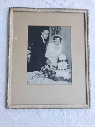 Black & White Wedding Framed Photograph, Wood Frame (1 of 3)